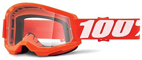 100% Unbekannt Strata 2 Motocross- und Mountainbike-Schutzbrille – MX und MTB Racing Schutzbrille (orange – klare Gläser), 50027-00005, Einheitsgröße