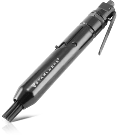 STAHLWERK professioneller Druckluft-Nadelentroster mit gerader Aufnahme 19 Nadeln 6.000 Schläge pro Minute Trommelhub 14 mm für Handwerk und Industrie - 7 Jahre Garantie