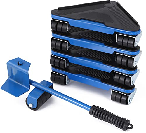 Möbel Transportroller Set, Möbeltransport Möbelheber Mit Möbelroller, 360° Rotierbare Schwere Möbelrollen, Tragkraft 400KG, Möbeltransportrollen Transportroller Lastenheber,Blau