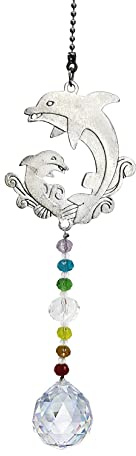Attrape-soleil à suspendre avec cristal, décoration arc-en-ciel à suspendre pour jardin, couloirs et décoration de la maison (dauphin)