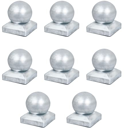 MFFIRE 8 X Kugelkappen Pfostenkappen Geländer Ball Cap Upset Dekoration Ball Galvanisierte Hohle Eisen Ball Post Cap Dekoration,60x60mm