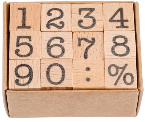 Operitacx Zahlenstempel Set Holz 0-9 Für Diy Scrapbooking Geschenkkarten Und Tagebuchdekoration - Muster Und Einfache Anwendung