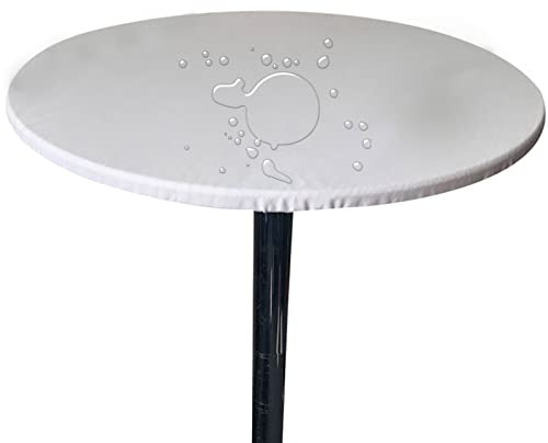 Tischdecke Runde Stretch Tischtuch Wasserdicht Abwischbar Tischschutz Für Drinnen Und Draußen (80cm (Rund),Weiß)
