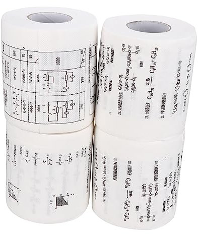 Mobestech 4rollen Bedrucktes Toilettenpapier Mit Chemischen Und Physikalischen Formeln Witzige Dekoration Für Badezimmer Und Klassenräume Stark Und Saugfähig Hautfreundlich