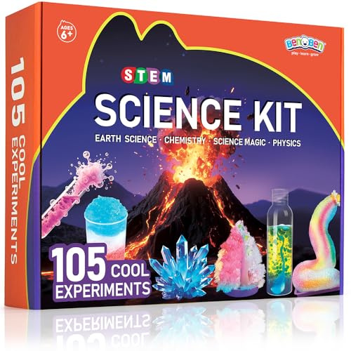 BenBen Science Kits for Kids Age 8-12, Experiments Educational Toy, STEM Toys for 6 7 9 Year Old Boys Girls Birthday Gift, Volcano Science Kit, Chemistry Set for Homeschooling