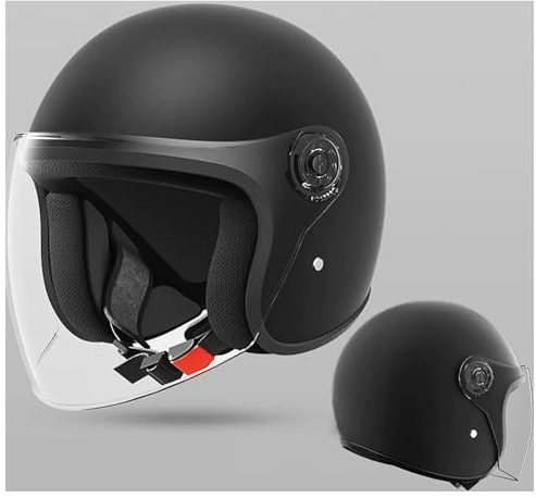 Tedesco Casco Mezzo Guscio Moto, Portatile Mezzi Caschi Retrò, Casco Scodella Moto, Casco Caschi Cromwell DOT/ECE Certificazione, Per Ciclomotore Crash Chopper Casco Di Sicurezza 1,55-62CM