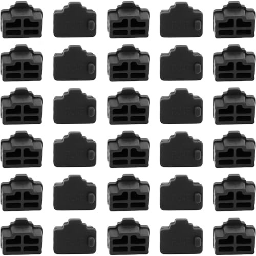 30 Pcs Silicone RJ45 Ethernet Hub Port RJ45 Anti-Dust Cover Cap Protector Plugs Stoppers for RJ45 Female Port Devices,TV,Computer,Other Devices,Black
