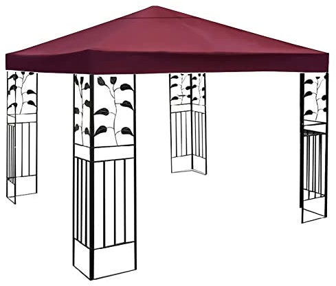 Ersatzdach Für Blätter Pavillon 3x3m Pavillondach Wasserdicht Material: Panama PCV Soft 200g/m² Gartenpavillon Partyzelt Gartenzelt (Farbe : Wine red)
