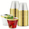 25-Pack 9 OZ 270 ml Imitation verre réutilisable Gobelets à eau Verres à vin Tasses à dessert Pour bière Soda Cocktail,Martini Idéal pour les fêtes,les événements et l'utilisation quotidienne(or)