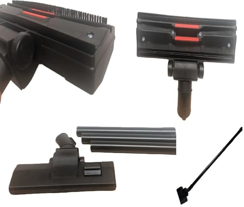 DWD® Vacuum Brush Head 32mm for Henry Hoover Head Numatic Henry Hetty James NRV Hoover Vacuum Spares Black Pedal 260mm wide Floor & 3 pieces of pipe 35mm Carpet Brush & Rubber Blade for Hard Floors