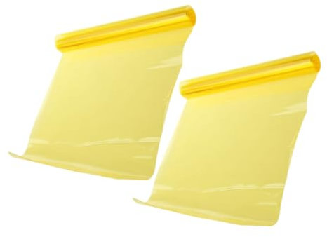 ULTECHNOVO Auto-tönungsfolie 2 Stück Scheinwerferverpackung Selbstklebende Scheinwerfer-tönungsfolie Gelbe Farbfolie Für Autolichter