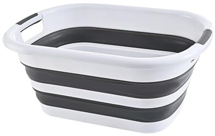Cubo de lavado para camping, cubeta para platos plegable, Cesta multifuncional para ropa sucia, lavabo plegable, Cesta organizadora de contenedor de almacenamiento de cesta de ahorro de espacio de 40L