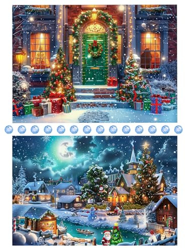 KiKiHong 2 Stück Diamond Painting Weihnachten Erwachsene Anfänger | DIY Diamond Art Winter Diamant Malerei Set für Wohnzimmer Wand Dekoration(30 * 40cm)