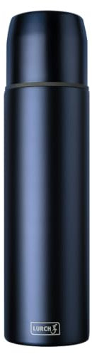 Lurch Isolierflasche/Thermoflasche für heiße und kalte Getränke aus doppelwandigem Edelstahl mit Becher 0,75l, denim blue II