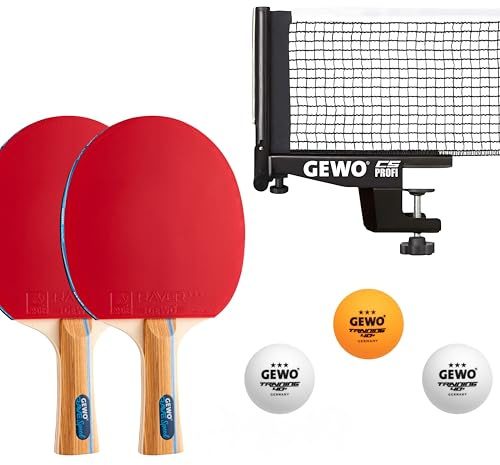 GEWO CS Profi Tischtennisnetz - Professionelles Tischtennis-Netz für die Tischtennisplatte - Massive Metallgarnitur mit Höhenverstellschraube und strapazierfähiger Netzstruktur, schwarz, 183cm lang