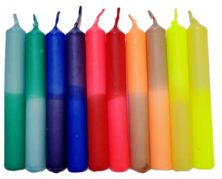 GLOWYBOX® Geburtstagskerzen für Kerzenring Kerzen für Kindergeburtstag bunte Kinderkerzen Geburtstagszug Minikerzen bunt Baumkerzen bunt neon dip Dye Kerzen regenbogen