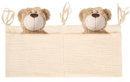 AOEVUIR 1 Pcs Babybett Organizer Kinderzimmer Hängender Bett Organizer Betttasche Spielzeugtasche Beistellbett Baby Khaki Windel Caddy