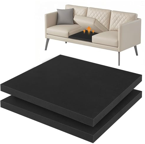 Langierspur 22x22 Couch Cushion Support 40D, Couch Supports for Sagging Cushions, High Density Foam Couch, Sofa Cushion Support for Sagging Seat, Black (2PCS)