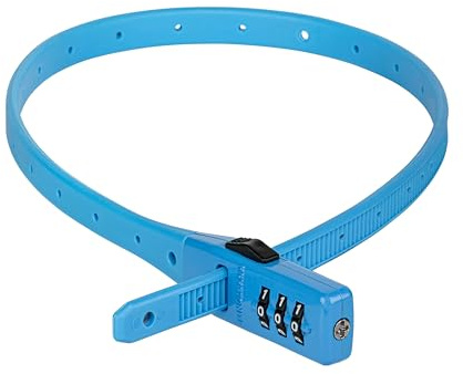 Kryptonite Click Lock Zip-Tie Bike Lock, Lightweight Anti Theft Compact 3-Digit Resettable Combination Multi-Purpose Lock, Adjustable Cable Lock for Bikes, Helmets, Cabinets, Luggage, Skateboard, Blue