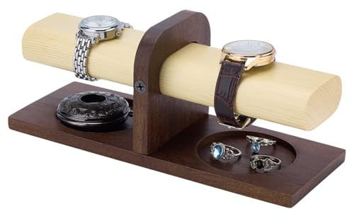 PH PandaHall Présentoir de Montres en Bois Barre en T Support de Montre Bracelet Support de Bracelet Suspendu Présentoir de Montres Détachable pour Fête des Pères Hommes Femmes Vitrine de Magasin