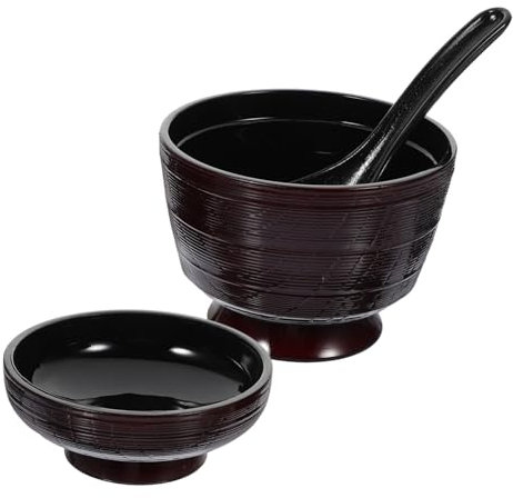 Garneck 1set Ciotole Giapponesi Tradizionali Per Zuppa e Riso Con Coperchio e Cucchiaio Per Zuppe Calde e Pasti Design Elegante e Riutilizzabile Capacità Generosa