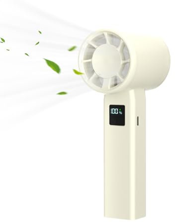 Acunny Ventilatore Portatile Mano | Ventaglio Personale Ricaricabile - Gadget Silenzioso Con Display Velocità e Ricarica Per Spiaggia Viaggio Palestra Casa Campeggio Festival Interni Esterni