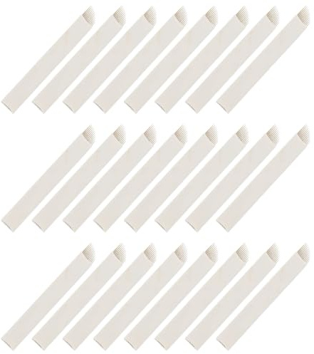 Mikikit 50 Cuchillas de Microblading para Cejas en Acero Inoxidable Blanco, Hoja Única Curva, Calidad Superior y Elasticidad para Maquillaje Profesional