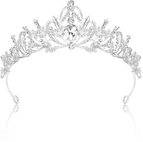 Rierousy Tiara Hochzeit, Krone Damen, Krone Braut, Kristallkrone Strass Krone, Hochzeit Diadem für Hochzeiten, Abschlussbälle, Festumzüge, Prinzessinnenpartys, Geburtstagsfeiern Usw