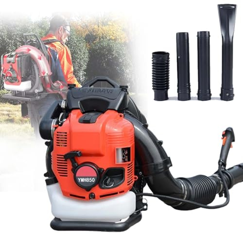 Benzin Laubbläser Rucksack 4-Takt 1000cc Mit 2,0L Tank, Max 10000 U/min, Profi Blasgerät Für Laub, Schnee Und Sta-ub, Leiser Motor Mit Wenig Vibration, Ideal Für Gewerbe Und Privat(Red)