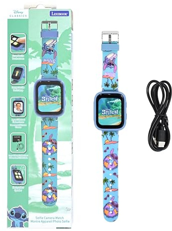 Lexibook, Reloj con cámara Selfie, Pantalla táctil HD, 720p, MP3, Altavoz, dictáfono, podómetro y 5 Juegos, Disponible en Varios Personajes y Colores, DMW070-series