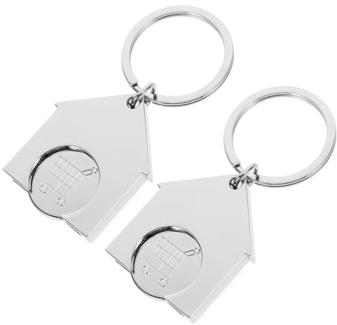 DECOMELODY 2pcs Portable Metal Shopping Cart Tokens Keychain for Shopping Venues and Malls Convenient and Fashionable Key Chain Token Pendant