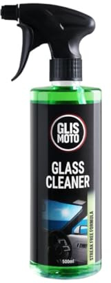Glismoto Car Glass Cleaner Spray 500ml, Powerful, Fast-Drying Glass & Mirror Cleaner | Streak Free, Anti-Static Formula for Interior & Exterior Use | Safe on Tinted Windows & Chrome (500ml)
