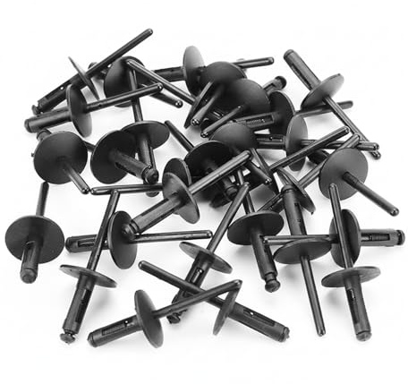 fKiZanthene Rivets Pop Noirs Universels Lot de Soixante Rivets Plastique pour Passage de Roue et Panneaux de Portes Fixations Auto pour Garage Atelier et Réparations de Véhicules