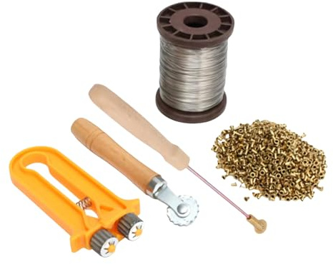 Obotsnoi Imkerei Werkzeuge aus Metall mit Drahteinbettungsrolle und Rahmenspanner für den Bienenhausbau, professionelles Imkerei Set