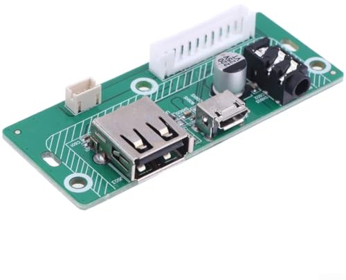 Puerto de carga de repuesto para altavoz Charge 3, conector de placa de fuente de alimentación USB con enchufe de audio, pieza de reparación de carcasa de metal, componente de interfaz verde DIY (B)