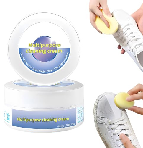 EBHO Crema limpiadora blanca para zapatos – Limpiador universal para zapatillas, piel, lona, lino y calzado deportivo – para una limpieza profunda, cuidado y protección duradera