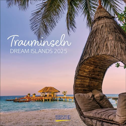Trauminseln 2025: Broschürenkalender mit Ferienterminen. Format: 30 x 30 cm