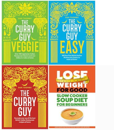 Dan Toombs The Curry Guy and Guy Curry Diet 4 Books Collection set ( Veggie [Hardcover], Easy [Hardcover], The Curry Guy [Hardcover], Slow Cooker Soup Diet For Beginners)