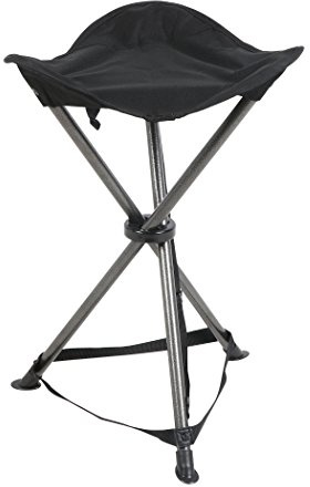 PORTAL Compact Folding Tripod Stool, Portable Tripod Chair 3 Legs for Camping Outdoor Hiking Hunting Fishing Picnic Travel Beach BBQ Garden Lawn, Supports 225 lbs, Black