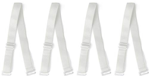 Uxcell 10/12/15/18mm Width Stretchable Shoulder Bra Straps Adjustable Elastic Straps for Women White-Pure 10 mm Width