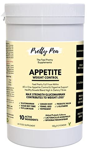 Max Strength Appetite Suppressants Women & Men, Weight Loss, Fibre Supplement, Psyllium Husk Powder, Glucomannan Complex, Colon Cleanse, Prebiotic Fiber Supplements, FOS Inulin, Konjac Root, 3000mg