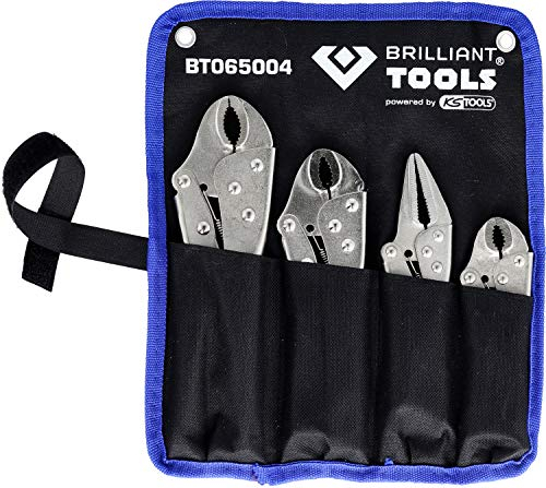 BRILLIANT TOOLS BT065004 Pinces de verrouillage / Jeu de pinces étaux, 4 pcs [Powered by KS TOOLS]