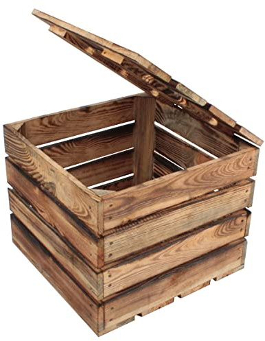 Generisch Geflammte Holzkisten Originale Vintage Obstkisten Apfelkisten Dekokiste Deko Vintage 40x40x30 TRUHE