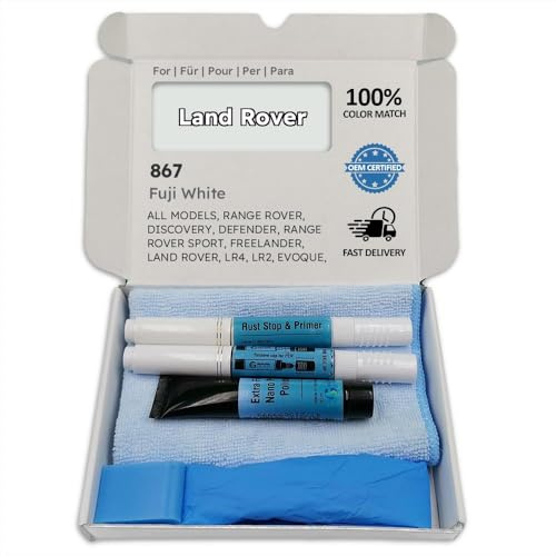 Genuine Colors Lackstift Fuji White 867 für Land Rover Weiß Range Discovery Defender Sport Freelander LR4 LR2 EVOQUE LR3 SPOR Vogue VELAR EVOQ