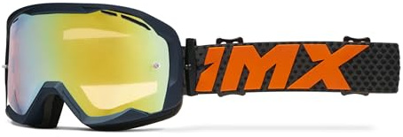 IMX RACING Endurance Motorradbrille | Dreilagiger Schwamm | DualLens Kratzfeste AntiFog-Beschichtung | Breites 40-mm-Band Silikonaufdruck | Zwei Linsen inklusive