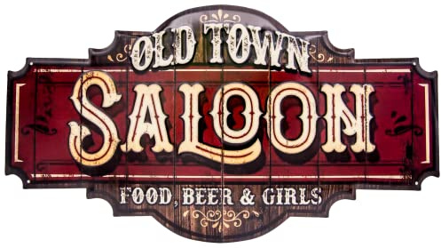60 x 33 cm XL Retro Saloon Bar Blechschild, US Western Style Deko Schild