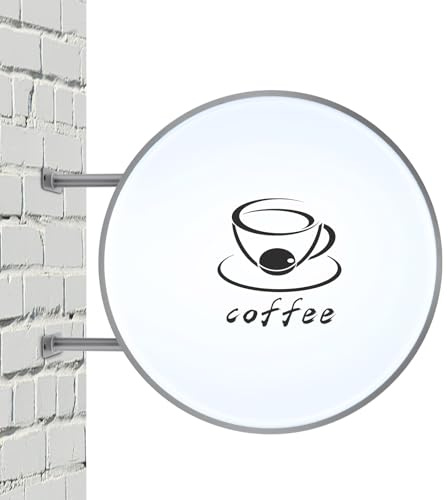 LED Leuchtkasten, Doppelseitig Rund Light Box Leuchtbox Wasserdichte Leuchtschild Leuchtreklame Lichtwerbung 60 cm für Restaurants Imbissbuden Geschäfte (60 cm)