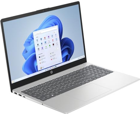 HP Laptop | 15,6 Zoll (39,6 cm) FHD IPS Display | AMD Ryzen 5 7520U | 16 GB LPDDR5-6400 MHz RAM | 512 GB SSD | AMD Radeon-Grafik | Windows 11 Home | QWERTZ Tastatur | Silber Fast Charge