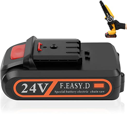 flintronic 24V 2000mah Batteria di Backup per Mini Motosega Elettrica, Accessori per Motosega a Mano da 6 Pollici, Accessori per Motosega