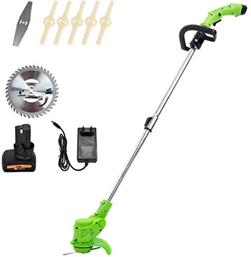 Tondeuse à gazon sans fil, petite tondeuse à gazon rechargeable domestique, tondeuse à gazon électrique, puissance du moteur 450 W, 3 lames de rechange, batterie au lithium 21 V et chargeur (batt